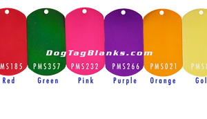 Color Blank Aluminum Dog Tags
