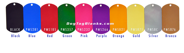 Color Aluminum Dog Tags
